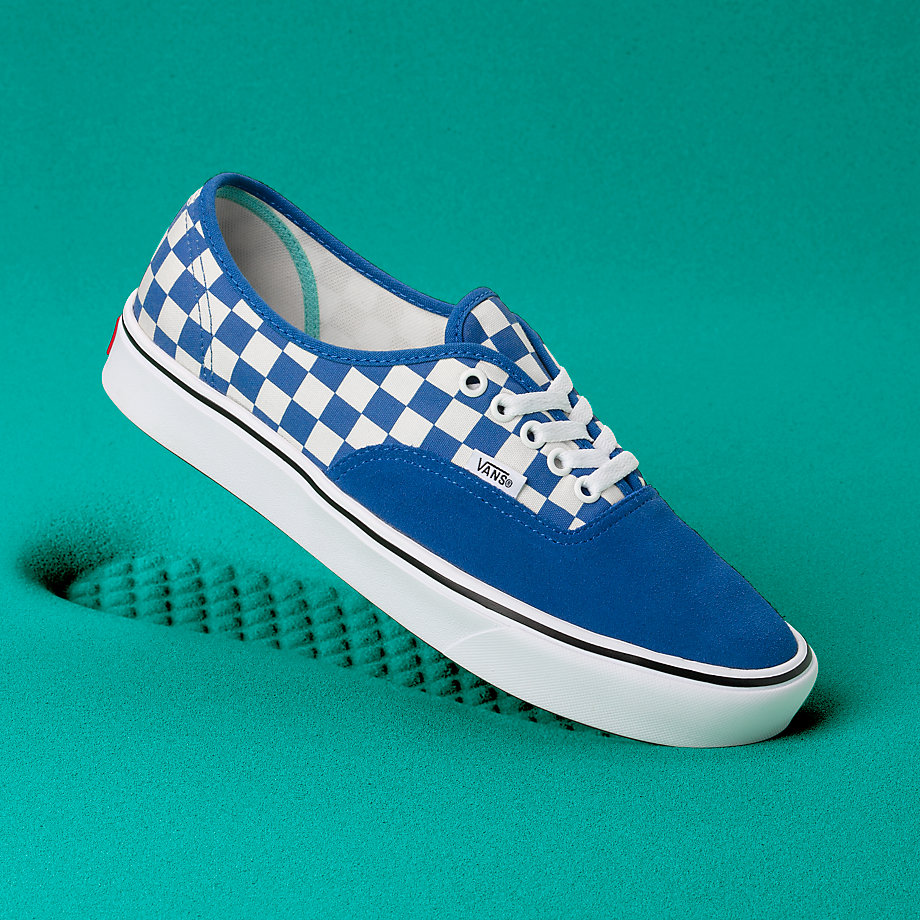 Vans Erkek Spor Ayakkabı ComfyCush Checker Authentic Mavi/Beyaz | 45246-303